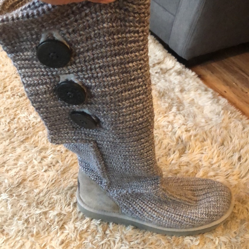 Gray Knitted Authentic Ugg Boots - image 3